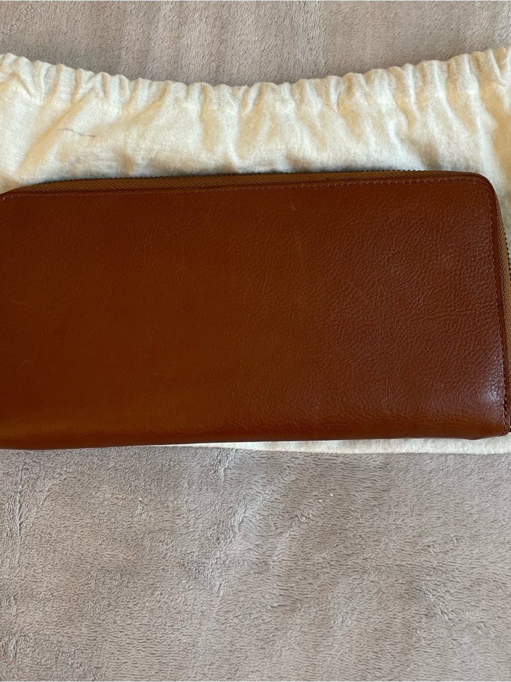 Cole Haan Brown Leather Zip Wallet Passport Holder - Picture 6 of 10